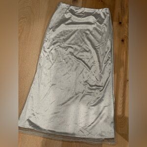 Elegant silver sparkling maxi skirt